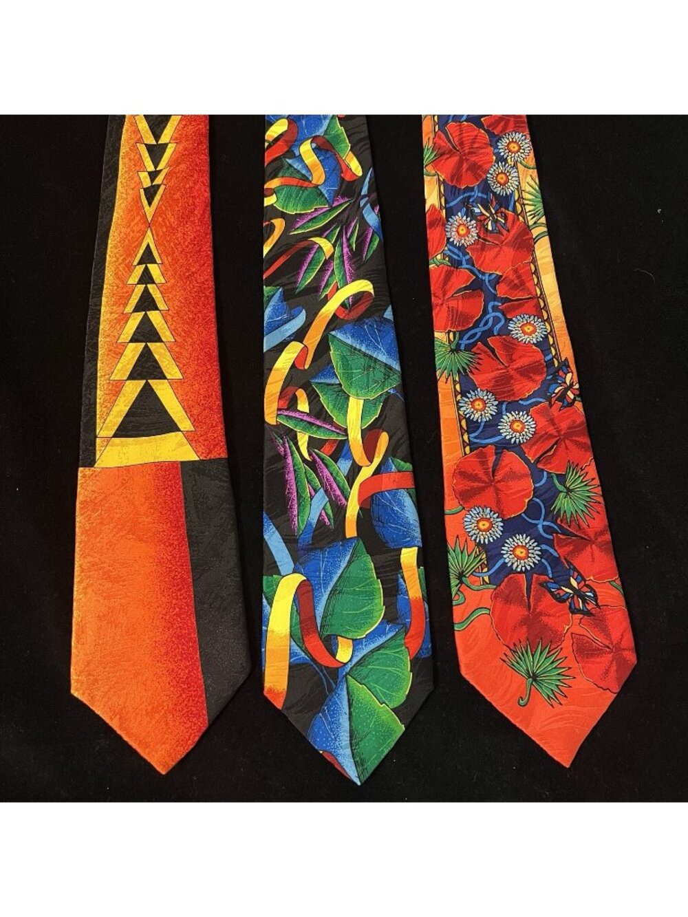 Rush Limbaugh Silk Tie Lot 3 Floral Abstract Geometric Neckties No Boundaries
